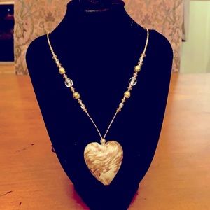 Murano Hand Made Glass Heart Pendant.